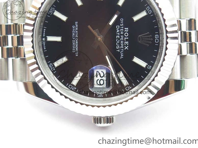1:1 Bracelet 126334 DateJust Markers 41MM Jubilee SS VRF Black Dial Best on A3235 SS Edition Stick 904L 0729